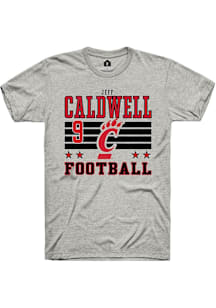 Jeff Caldwell Cincinnati Bearcats Ash Football NIL Striped Short Sleeve Player T Shirt
