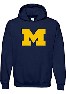 Michigan Wolverines Mens Navy Blue Primary Logo Long Sleeve Hoodie