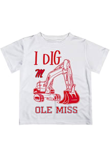 Vive La Fete Ole Miss Rebels Infant Excavator Short Sleeve T-Shirt White
