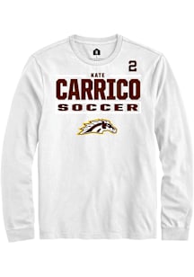 Kate Carrico Western Michigan Broncos White NIL Stacked Box Long Sleeve Player T Shirt