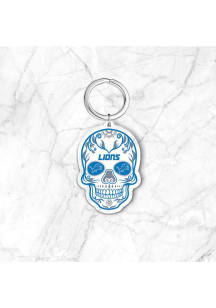 Detroit Lions Acrylic Skull Keychain