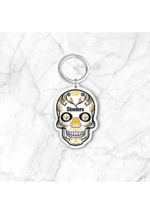 Pittsburgh Steelers Acrylic Skull Keychain