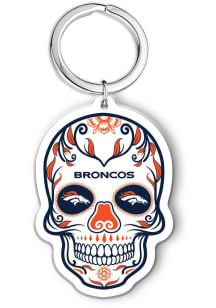 Denver Broncos Acrylic Skull Keychain