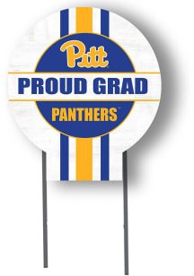 White Pitt Panthers 20x20 Circle Yard Sign with Stakes Proud Grad Yard Sign