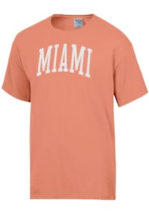 ComfortWash Miami Hurricanes Orange Arch Garment Dyed Short Sleeve T Shirt