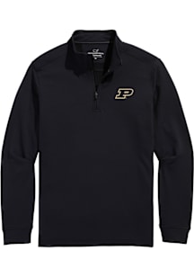 Vineyard Vines Purdue Boilermakers Mens Black Clubhouse Long Sleeve Qtr Zip Pullover
