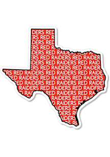 Texas Tech Red Raiders 3.5" Text Fill State Rugged Stickers - Red