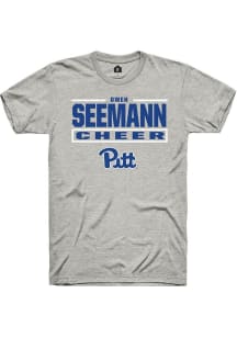 Owen Seemann Rally Mens Ash Pitt Panthers NIL Stacked Box Player T Shirt