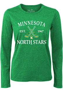 Minnesota North Stars Womens Green Boyfriend LS Tee