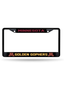 Black Minnesota Golden Gophers Black Chrome License Plate Frame