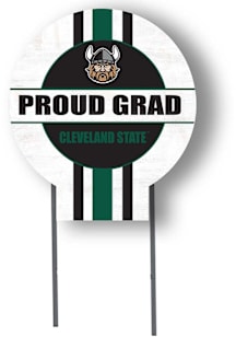 Cleveland State Vikings KH Sports Fan 20x20 Circle Yard Sign with Stakes Proud Grad Yard Sign - Wh..