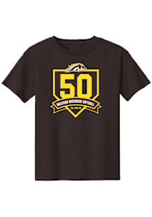Summit Sportswear Western Michigan Broncos Youth Brown Softball 50th Anniversary Short Sleeve T-Sh..