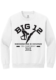 Summit Sportswear Big 12 Mens White 2026 Swimming & Diving Championship Long Sleeve Crew Sweatshir..