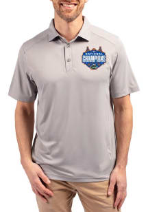 Cutter and Buck Florida Gators Mens Ash 2025 National Champions Forge Recycled Short Sleeve Polo