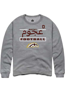 Mustafi Al-Gawari Western Michigan Broncos Mens Grey Football NIL Stacked Box Player Crew