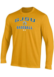 Under Armour San Jose State Spartans Gold Baseball Performance Long Sleeve T Shirt