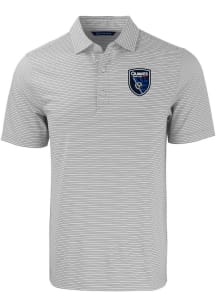 Cutter and Buck San Jose Earthquakes Grey Forge Double Stripe Big and Tall Polo