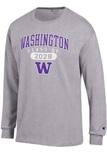Mens Washington Huskies Grey Champion Class of 2028 Jersey Tee