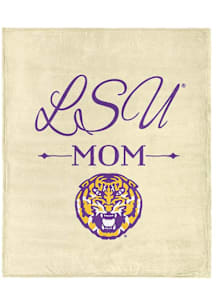 LSU Tigers Mom Silk Touch Fleece Blanket - White