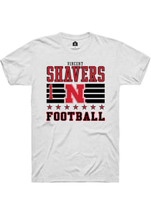 Vincent Shavers White Nebraska Cornhuskers NIL Striped Short Sleeve T Shirt