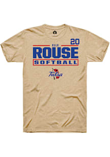 Elle Rouse Tulsa Golden Hurricane Brown NIL Stacked Box Short Sleeve Player T Shirt