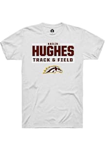 Kaelin Hughes Western Michigan Broncos White NIL Stacked Box Short Sleeve Player T Shirt