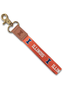 Orange Jardine Illinois Fighting Illini Wristlet Keychain W/Custom Strap Lanyard