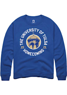 Mens Tulsa Golden Hurricane Blue Summit Sportswear HOMECOMING 2025 Crew Sweatshirt