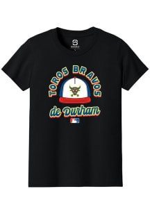 Summit Sportswear Durham Bulls Youth Black Circle Cap Copa Short Sleeve T-Shirt