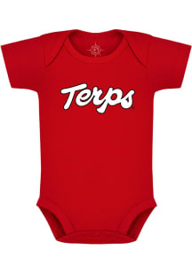 Baby Black Maryland Terrapins Terps Script Short Sleeve One Piece