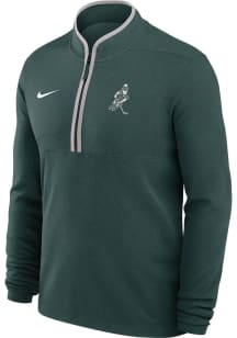 Mens Michigan State Spartans Green Nike Sparty Playing Hockey Qtr Zip Pullover