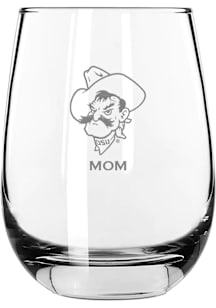 Oklahoma State Cowboys Mom 15oz Stemless Wine Glass - White