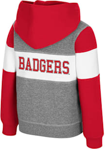 Colosseum Wisconsin Badgers Toddler Bert Long Sleeve Full Zip Sweatshirt - Grey
