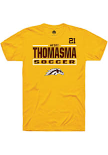 Heidi Thomasma Western Michigan Broncos Gold NIL Stacked Box Short Sleeve Player T Shirt