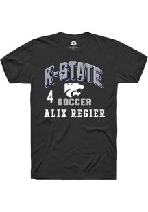 Alix Regier Rally Mens Black K-State Wildcats NIL Arch Logo Player T Shirt