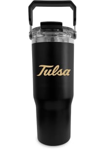 Black Tulsa Golden Hurricane Bucket Stainless Steel Tumbler
