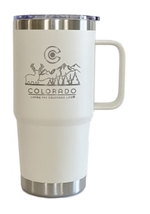 Colorado 22oz Traveler Stainless Steel Tumbler - White