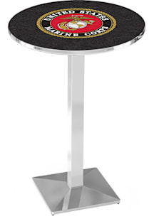 Marine Corps Chrome Square Base Pub Table