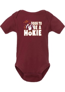 Summit Sportswear Virginia Tech Hokies Baby Maroon Team Logo Short Sleeve One Piece
