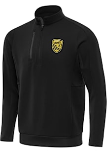 Antigua New Mexico United Mens Black Generation Long Sleeve Qtr Zip Pullover