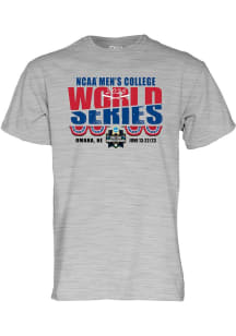 2025 College World Series 75th Anniversary Short Sleeve T Shirt - Grey