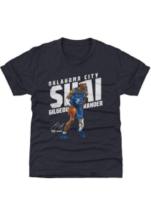 Shai Gilgeous-Alexander Oklahoma City Thunder Youth Navy Blue Slant Player Tee