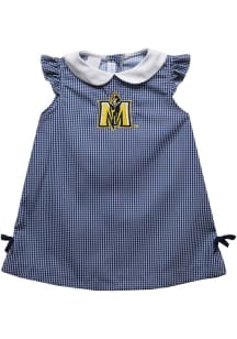 Vive La Fete Murray State Racers Toddler Girls Navy Blue Gingham Short Sleeve Dress