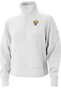 Womens Pitt Panthers White Columbia Heat Seal Wickham Hills Qtr Zip Pullover