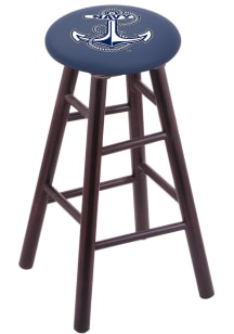 Navy Midshipmen Round Cushion Maple Pub Stool - Brown