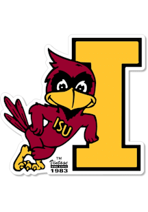 Iowa State Cyclones 3.5" Vault Leaning Cy Rugged Stickers - Cardinal