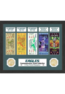 Philadelphia Eagles 5x World Champions Ticket Collection Plaque