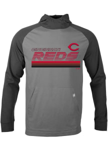 Levelwear Cincinnati Reds Mens Grey Uproar Breaker Long Sleeve Hoodie