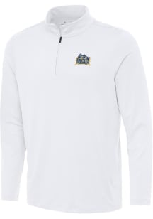 Mens Drexel Dragons White Antigua Reprocess Qtr Zip Pullover