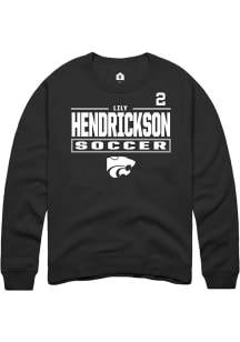 Lily Hendrickson Rally Mens Black K-State Wildcats NIL Stacked Box Player Crew